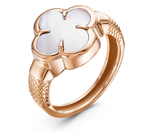 Кольцо из красного золота с перламутром